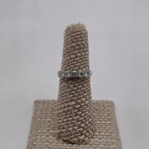 Size 6 Sterling Silver 1 Carat of Moissanite Diamonds Band Ring A3353